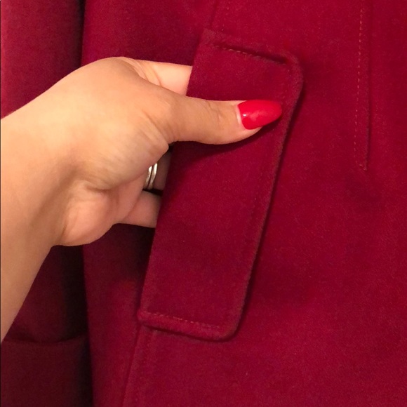 Deep Red Pea Coat - Picture 4 of 7
